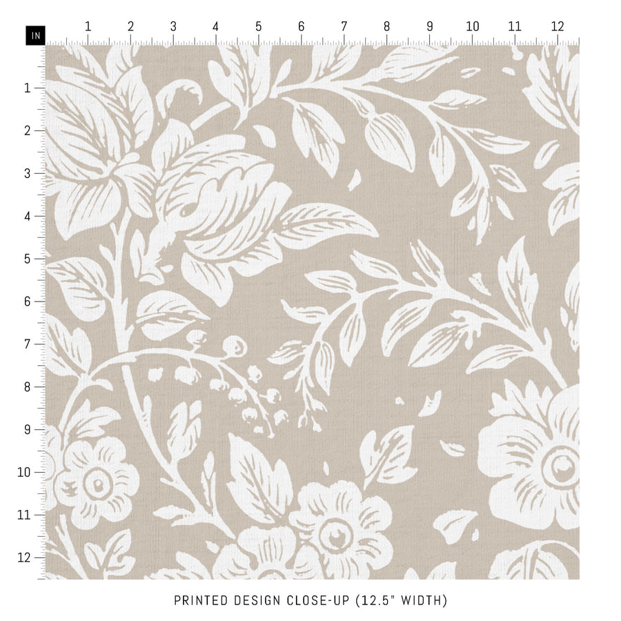 vintage floral patterned fabric in neutral colors