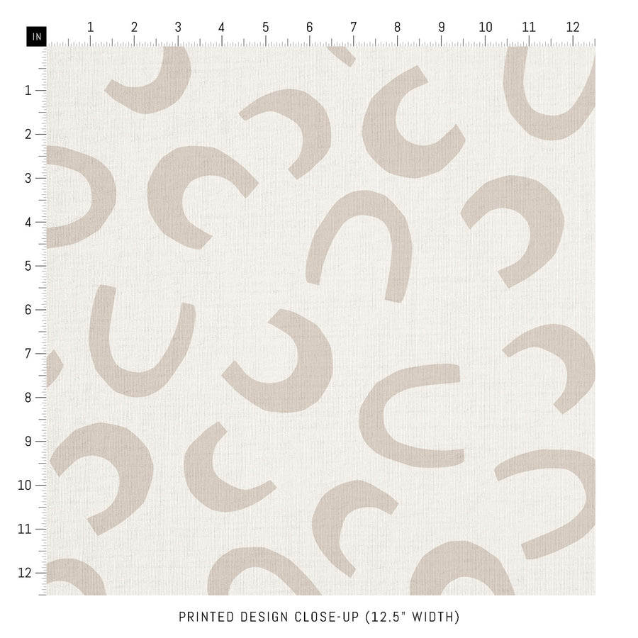 beige horseshoe pattern fabric 