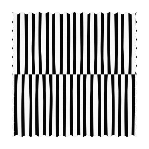 Tessuto Stampato con Design a Linee Minimal Bianco e Nero