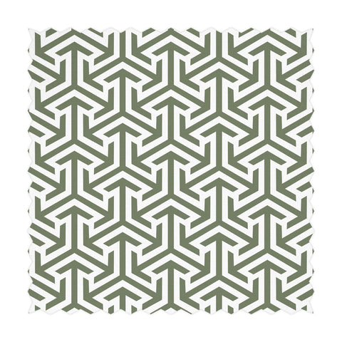 Retro Design Geometric Printed Fabric In Olive Color