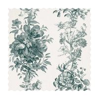 vintage green floral print fabric