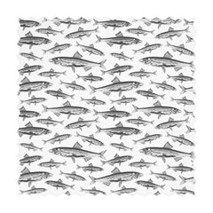 tiny fish print fabric design in grey