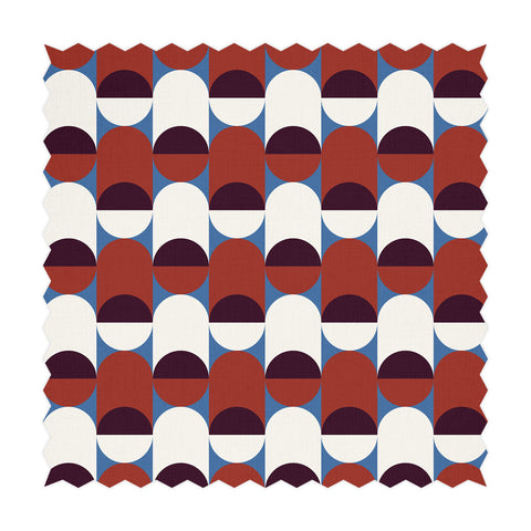 Rust Retro Design Printed Fabric