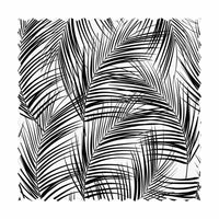 simple black and white tropical palms print fabric