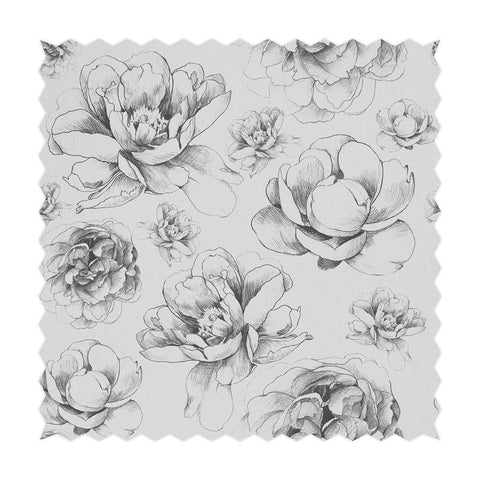 Stampa con motivo di peonie vintage su tessuto stampato