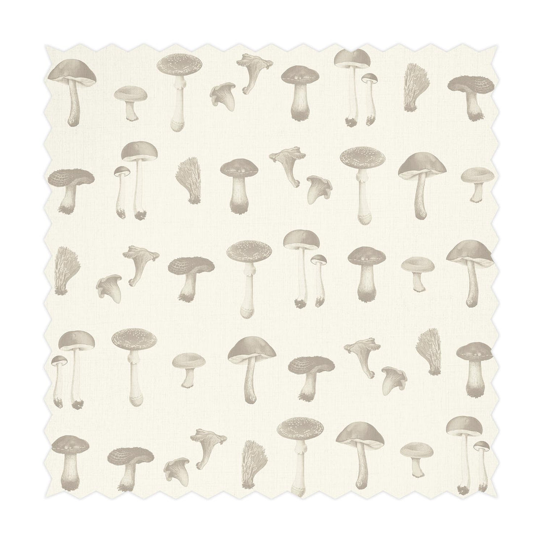 neutral mushroom pattern fabric design
