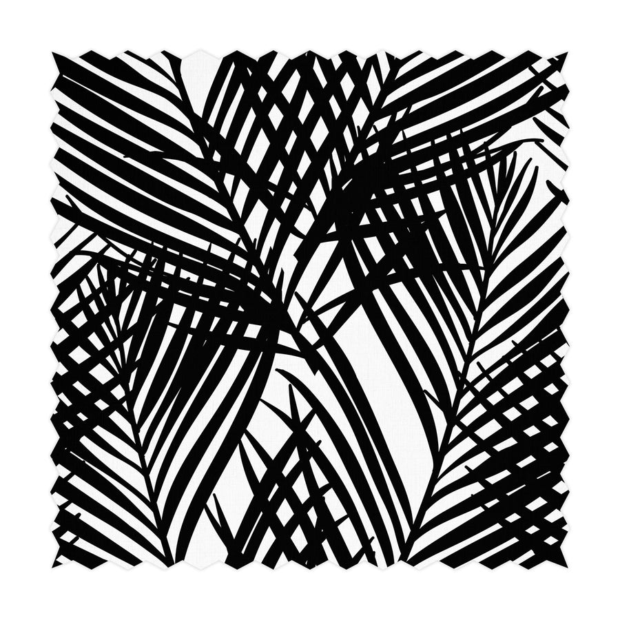 black palm leaves print fabric
