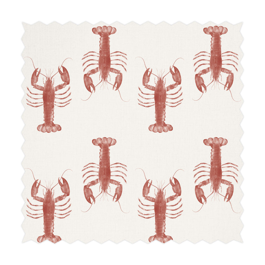 bright red lobster design fabric