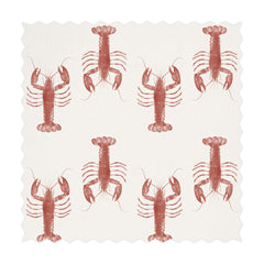bright red lobster design fabric