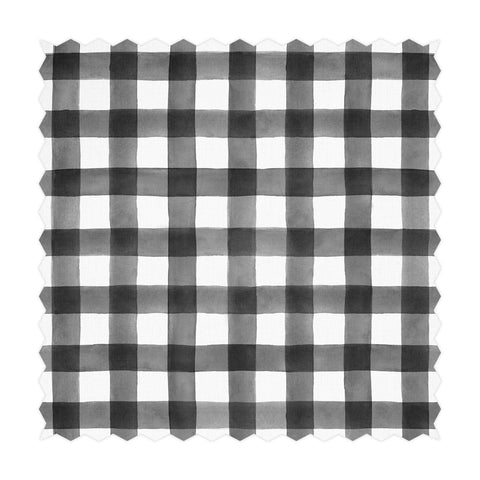 Tessuto stampato con motivo scozzese Gingham nero