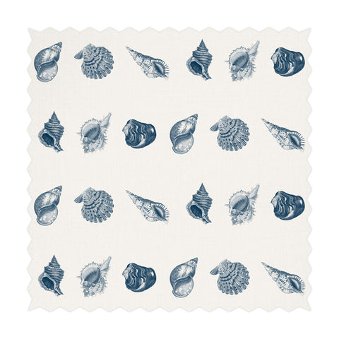 Blue Shells Design Printed Fabric