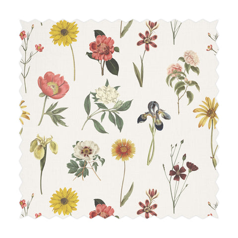 Tessuto Stampato Fantasia Floreale Vintage Colori Tenui