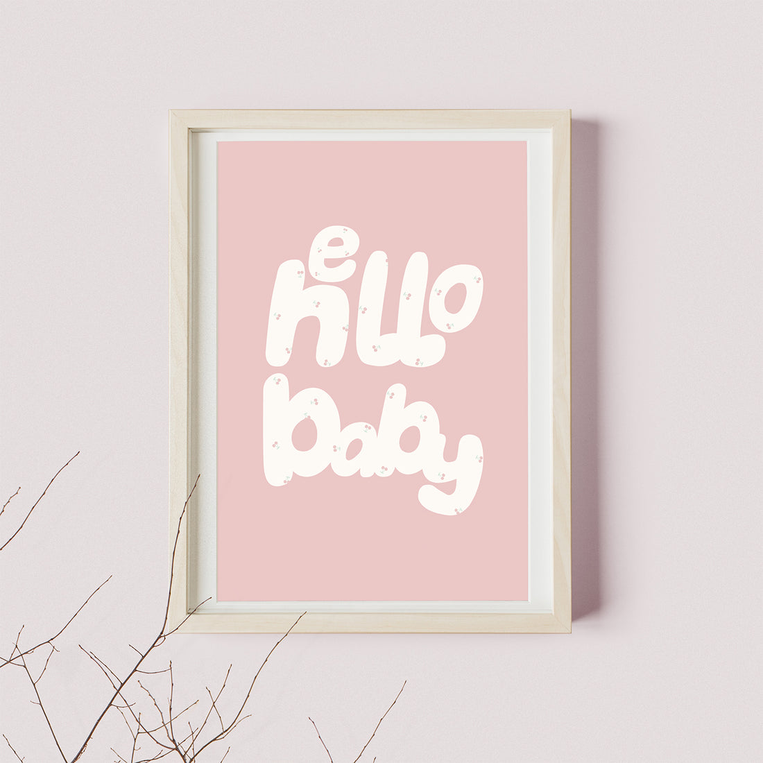 Hello Baby Girl Art Print Poster
