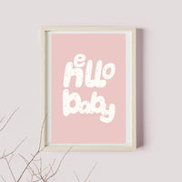 Hello Baby Girl Art Print Poster