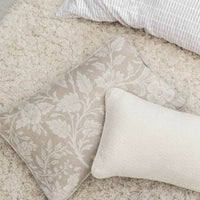 neutral floral linen fabric design pillowcase