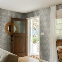 Silver Japanese Wave Pattern Metallic Wallpaper