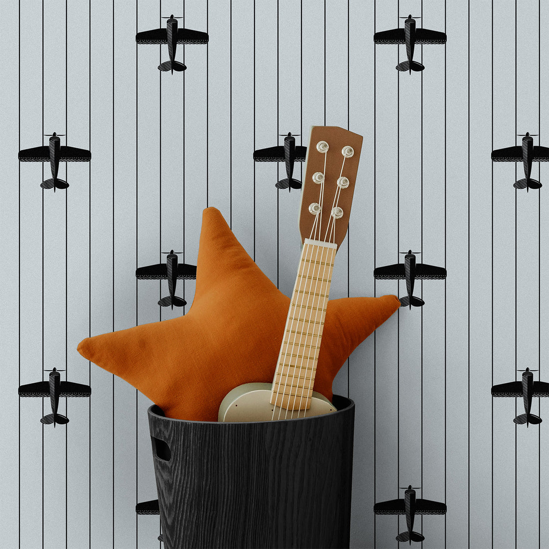 Blue Vintage Airplane Wallpaper