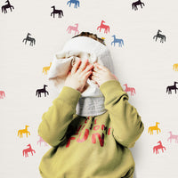 Colorful Tiny Geometric Horses Kids Wallpaper