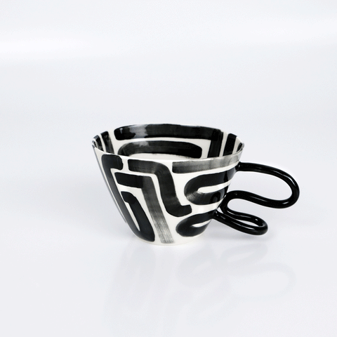 Tazza in Porcellana Fatta a Mano (Labirinto)