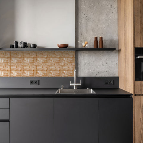 Modern Plaid Print Backsplash