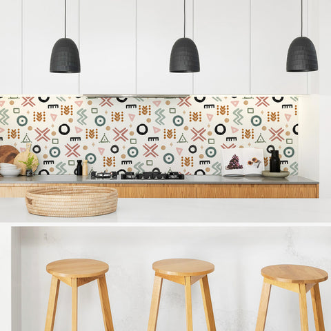 Abstrakte Pastell-Doodle-Design-Rückwand