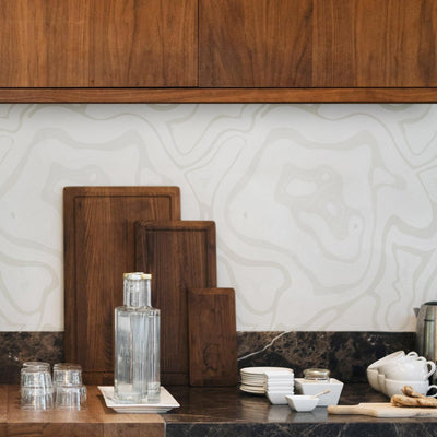 Neutral Agate Print Backsplash