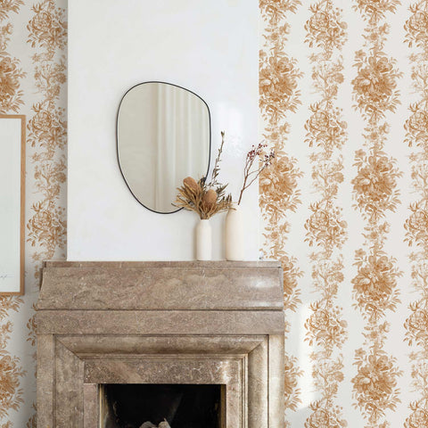 Neutral Toile pattern wallpaper
