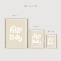 Hello Baby Gender Neutral Art Print Poster
