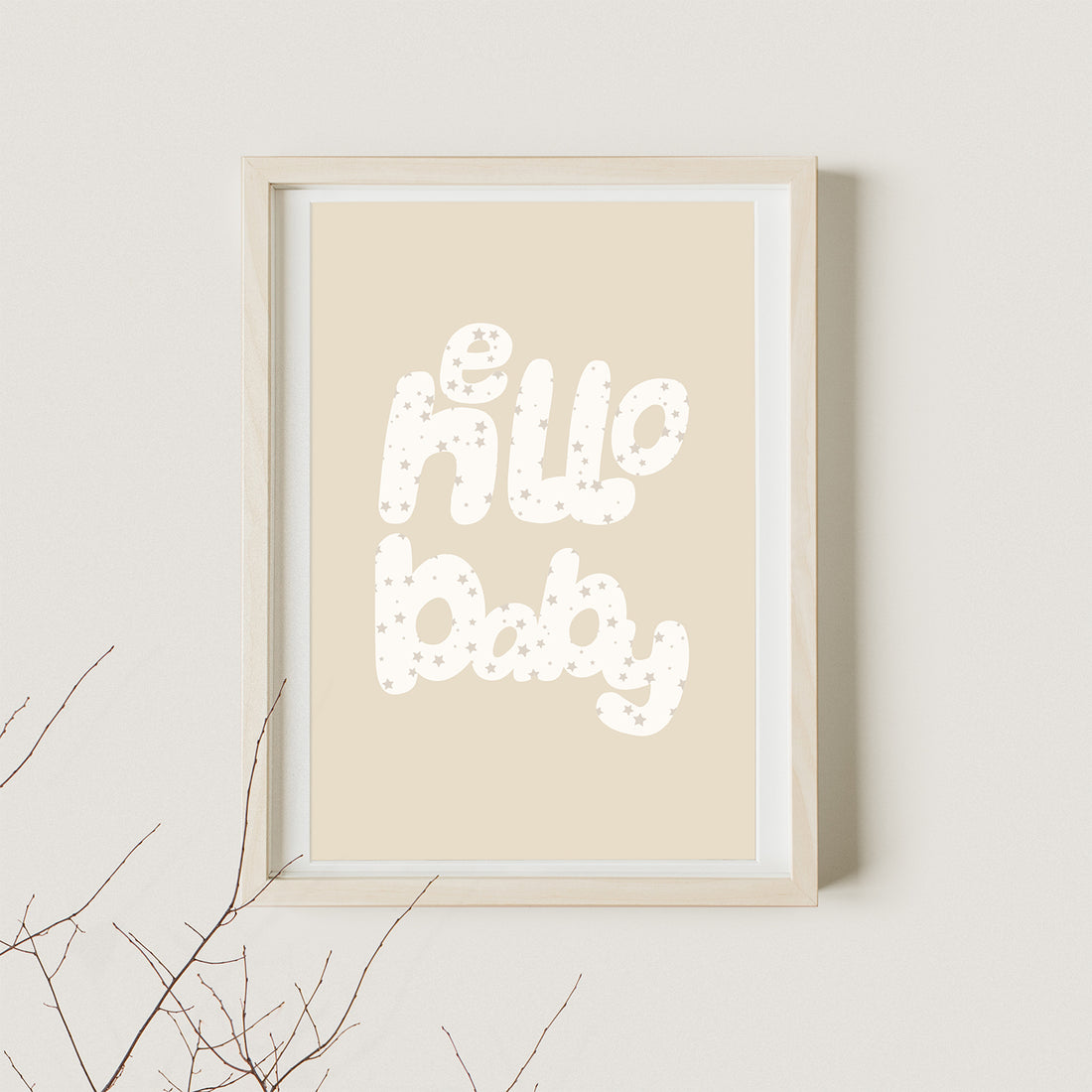 Hello Baby Gender Neutral Art Print Poster