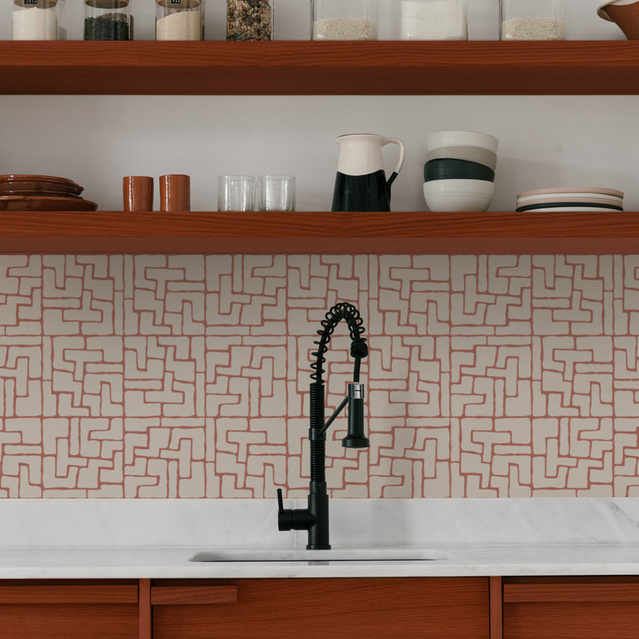 brown kitchen peel and stick backsplash 