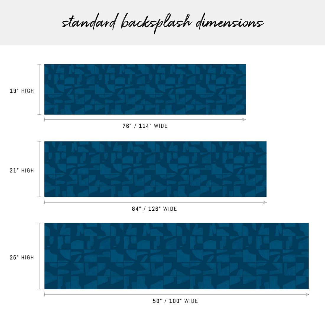 backsplash sizes