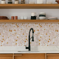 pink terrazzo design kitchen backsplash panels