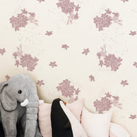 Pink Abstract Watercolor Cherry Blossoms Kids Wallpaper