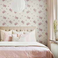 Pink Abstract Watercolor Cherry Blossoms Kids Wallpaper