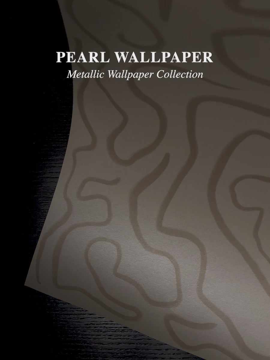 Metallic Pearl Abstract Funky Lines Wallpaper