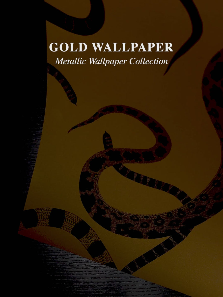 Gold Snake Metallic Wallpaper