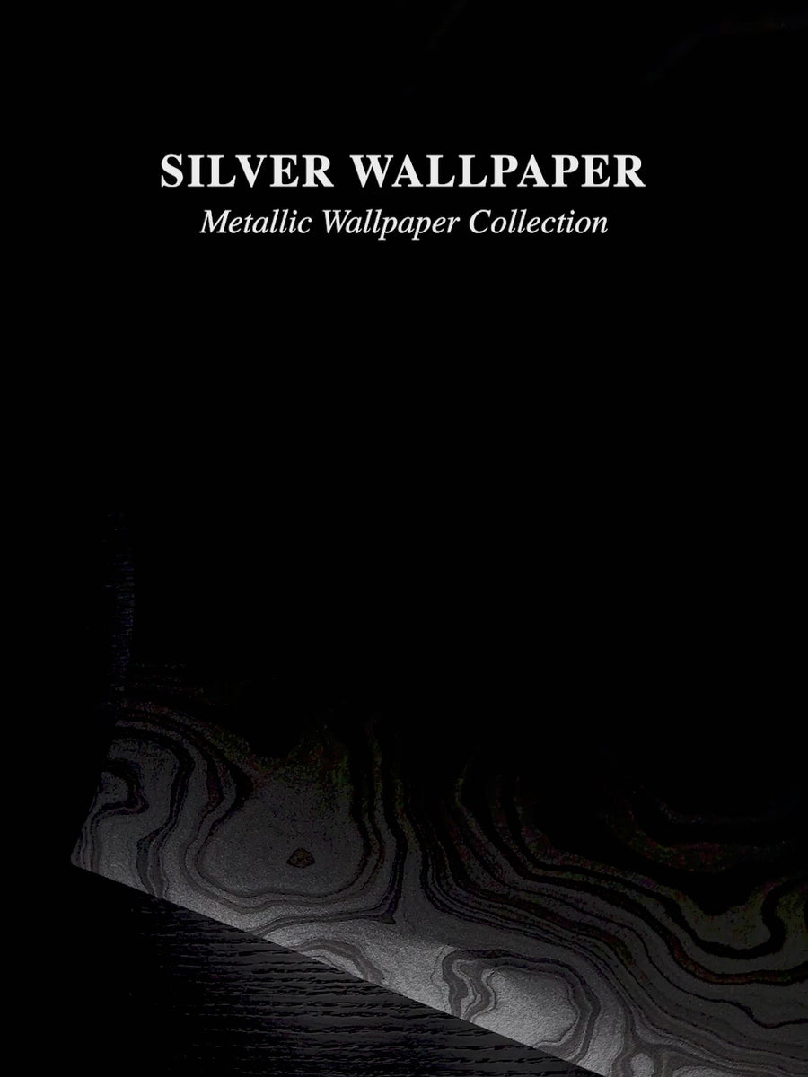 Metallic Silver Malachite Removable Wallpaper