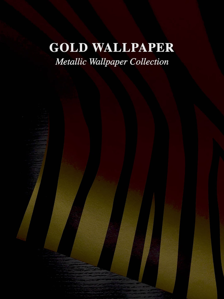 Metallic Gold Zebra Print Wallpaper