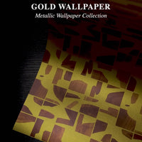 Geometric Golden Tile Design Metallic Wallpaper