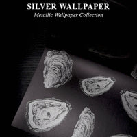 Silver Abstract Oysters Metallic Wallpaper