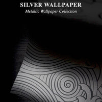 Silver Japanese Wave Pattern Metallic Wallpaper