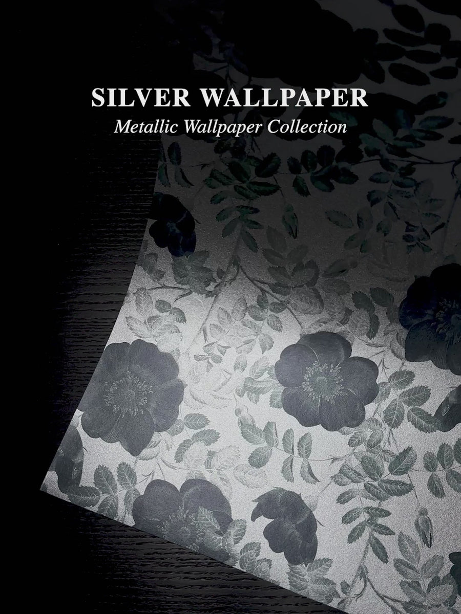 Silver Royal Bloom Metallic Wallpaper