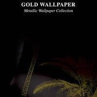 Metallic Gold Palm Leaves Wallpaper