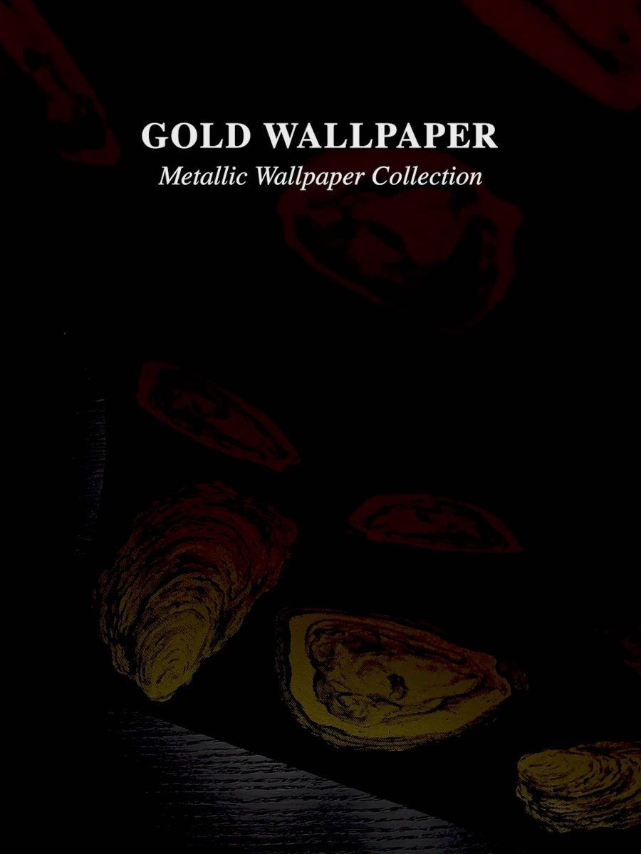 Gold Abstract Oysters Removable Wallpaper