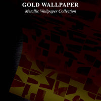 Geometric Golden Tile Design Metallic Wallpaper