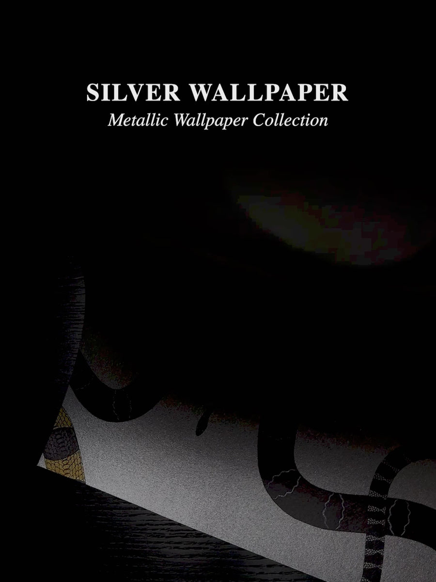 Silver Snake Metallic Wallpaper