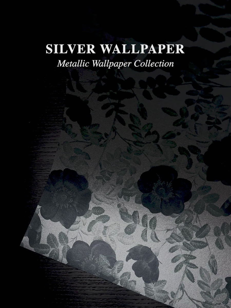 Silver Royal Bloom Metallic Wallpaper