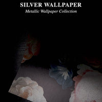 Silver Flower Bouquet Metallic Wallpaper