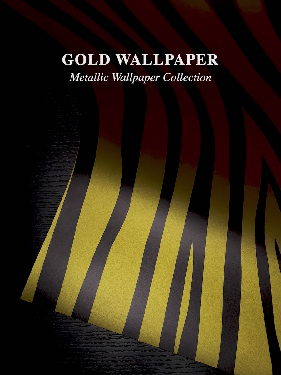 Metallic Gold Zebra Print Wallpaper