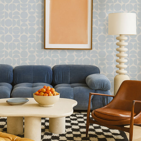 Rain Blue Geometric Wallpaper